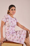 Sweet Moon Knit Cotton Mid Length Nightdress - Powerpuff Pink — thumbnail 5